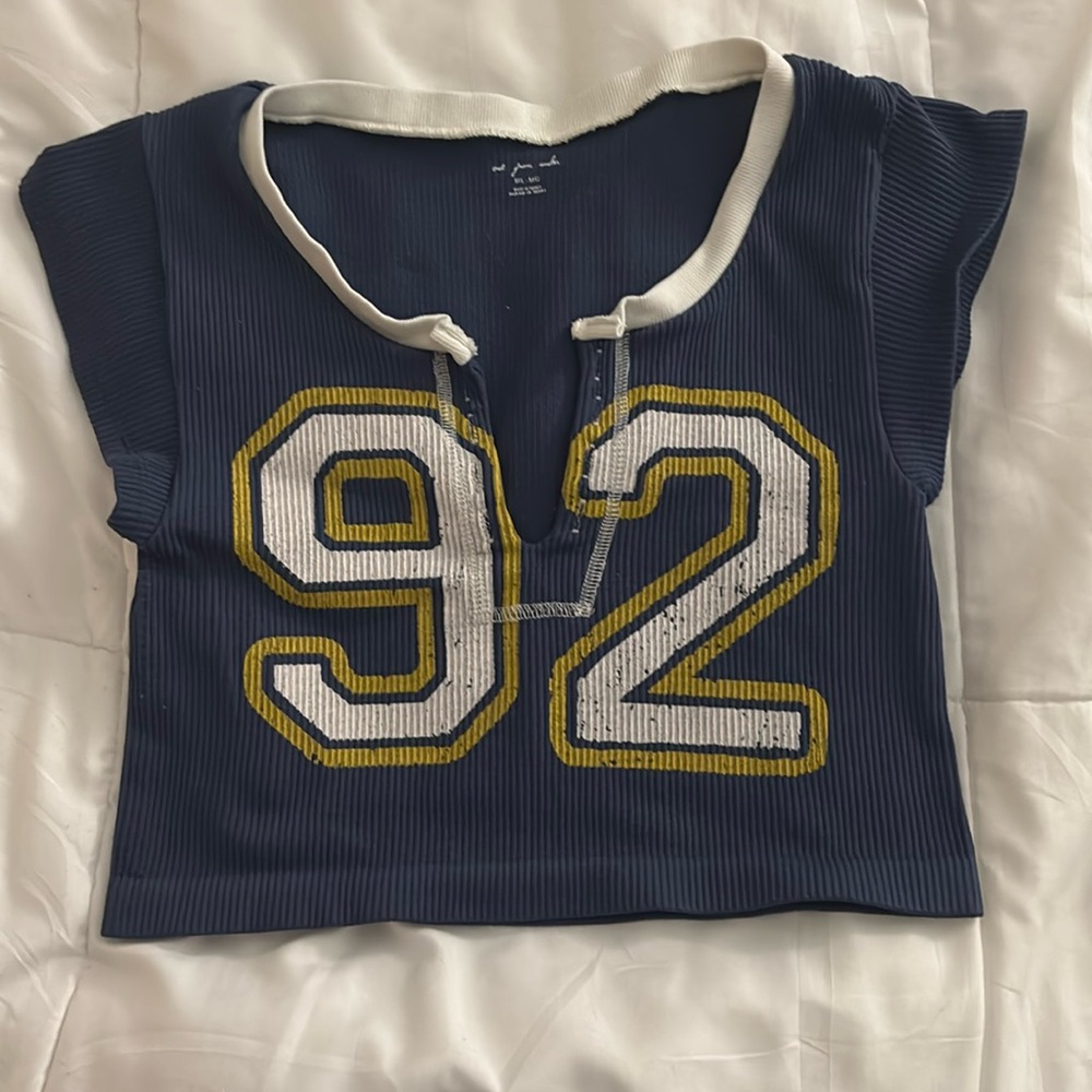 Urban outfitters Women’s navy fitted crop top